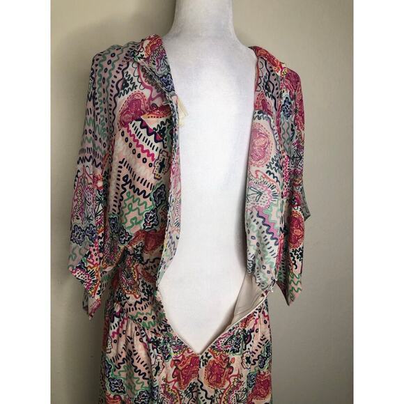 Anthropologie Maeve Siya Kimono Mini Dress Ruched Waist Floral Feminine Sz: 0 - Picture 9 of 15